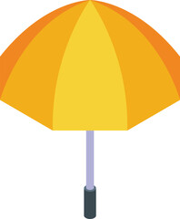 Yellow umbrella icon isometric vector. Rain outdoor tool. Weather protection