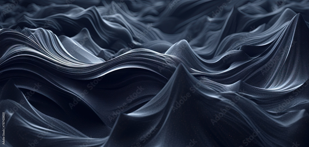 Poster scientific abstraction with futuristic textured tissue waves. tech background with close-up wave bio