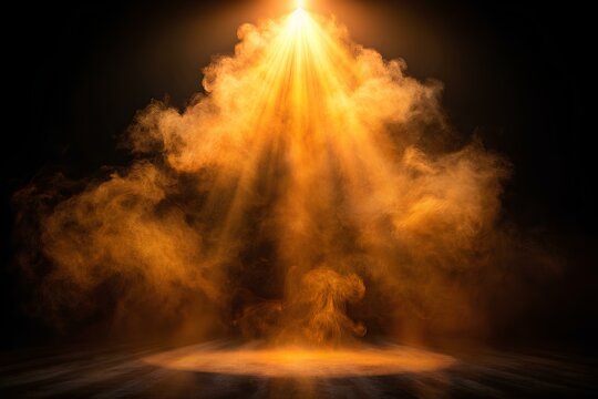 black background with diffused orange light from above