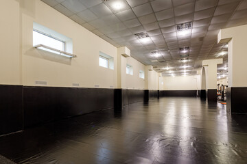 Exercise equipment in an empty gym