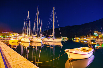 Yachts and boats in Kotor port