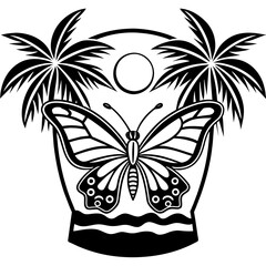 butterfly vector black silhouette tattoo for t shirt design