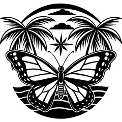 butterfly vector black silhouette tattoo for t shirt design