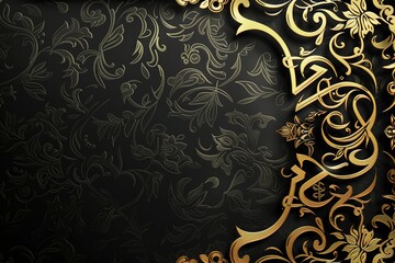 Islamic golden calligraphy greeting background, free space