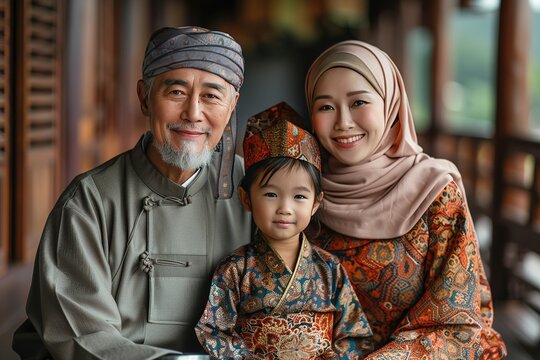 Family Dinner Together islam father and mother portrait woman happiness
