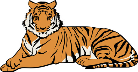 wildlife tiger outline