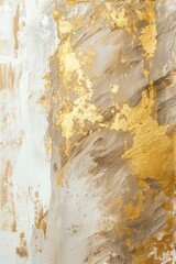 Abstract Painting White Gold Beige Mid Century Style Background