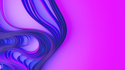 Naklejka premium Violet layers of cloth or paper warping. Abstract fabric twist. 3d render illustration