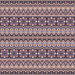 Abstract ethnic stripe pattern, ornamental vector background. Seamless pattern