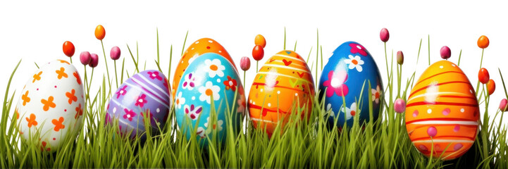 PNG Easter eggs grass white background celebration.