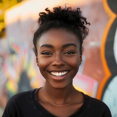 black girl smiling.