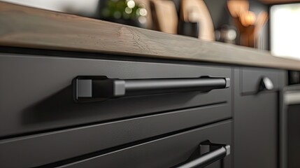 texture of matte black hardware with a smooth, dark finish