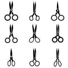 Scissors vector set