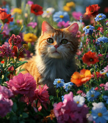 Cat in the flower 