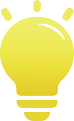 isolated light bulb, icon colored shapes gradient
