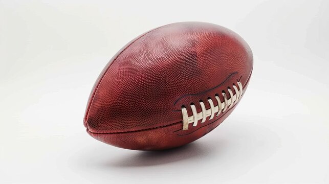 classic american football on plain white background studio photography
