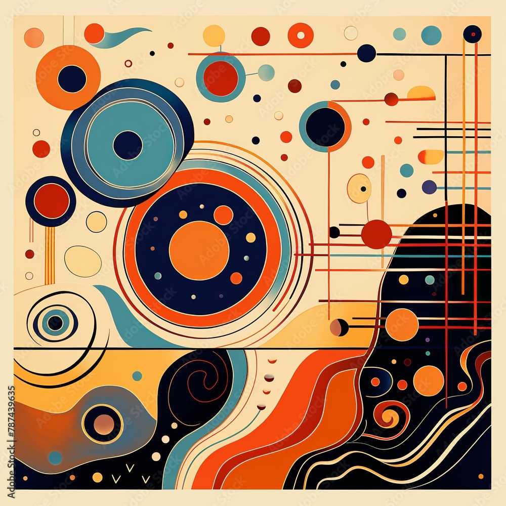 Poster abstract artwork in color geometric-minimalist pattern texture in the style. for background, print, 