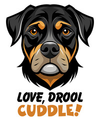 Love, drool, cuddle - a typography custom t-shirt design