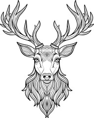 Adult Doodle Art Coloring Page, Flat Vector Design