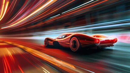 dynamic racing car speeding through motion blur adrenalinefueled motorsports competition digital art