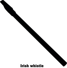 Irish whistle Vector Musical Instrument Silhouette Set