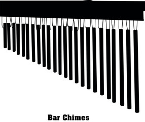 Bar Chimes Vector Musical Instrument Silhouette Set