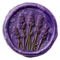 PNG  Seal Wax Stamp lavender field plant white background ingredient.