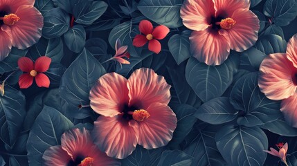 Flower pattern on dark background