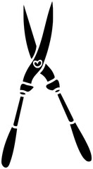 craft illustration garden silhouette tool logo gardening icon work outline scissors pruner plant equipment cutter gardener black cut agriculture shape sharp secateurs nature for vector graphic