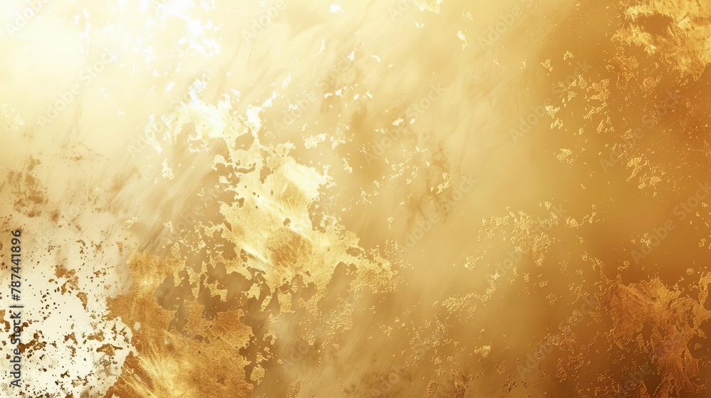 Poster gold beige white abstract background with rough texture grainy noise and bright glow elegant gradien