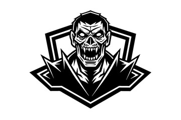Introducing our minimalist cybersport zombie game logo! Crafted in vector format, it combines simplicity with cyber-sport aesthetics