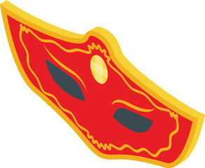 Red mystery mask icon isometric vector. Fun parade. Italian style