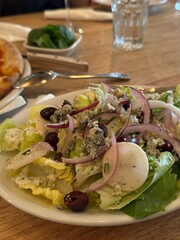 salad with cheese and greens