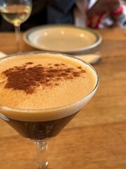 Espresso martini with whipped cream