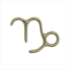 3d golden realistic zodiac sign