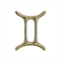 3d golden realistic zodiac sign