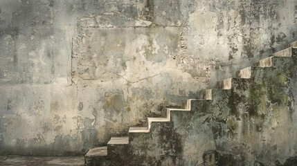 rustic old wall with weathered stairs vintage background for professional photography digital illustration