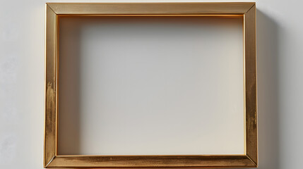 minimalistic gold frame with white background