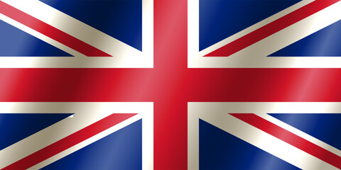 The official national flag of Great Britain.Vector.
3D illustration.A highly detailed British flag at sea,
with official proportions and color.