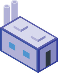 Small factory gas production icon isometric vector. Power storage. Station plant