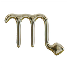3d golden realistic zodiac sign