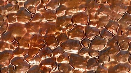 seamless texture of hammered copper with a textured surface featuring irregular indentations and dimples