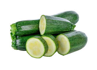 fresh green zucchini with slice transparent png
