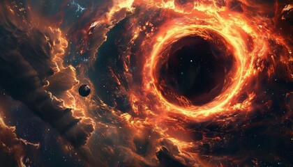 A poetic and profound apocalypse orchestrated by our own creations, computers, requires immediate united action in a universe akin to navigating a black hole. - obrazy, fototapety, plakaty