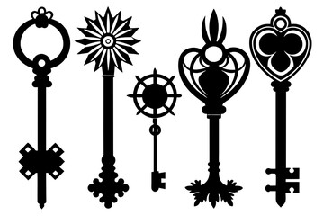 Key set vector silhouette