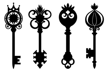Key set vector silhouette