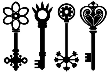 Key set vector silhouette