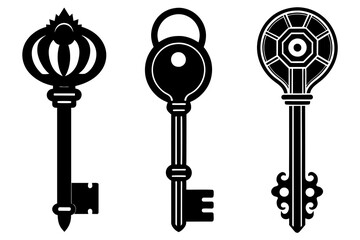 Key set vector silhouette