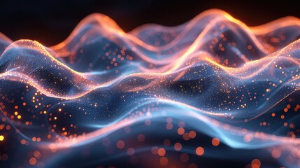 Fototapeta premium abstract digital background with glowing particles bokeh effect