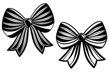 Set of pretty bows vector silhouette 